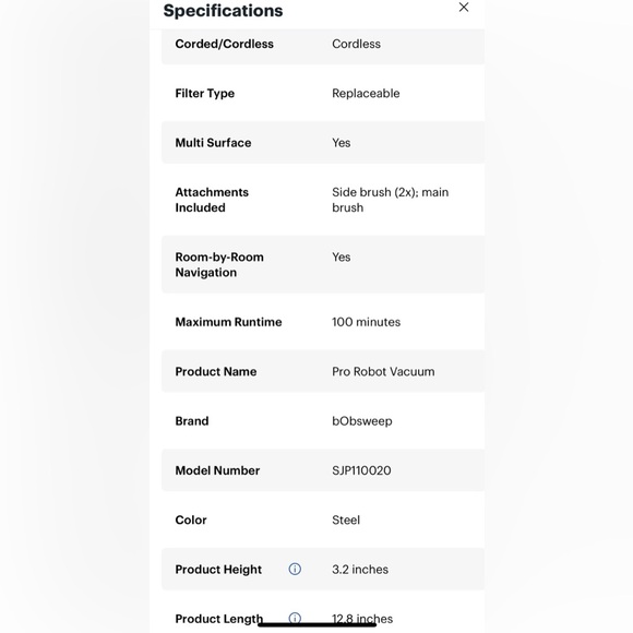 bObsweep Robotic Vacuum Cleaner - Silver - Picture 9 of 12